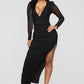 Longue Robe noire a fente