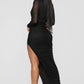 Longue Robe noire a fente