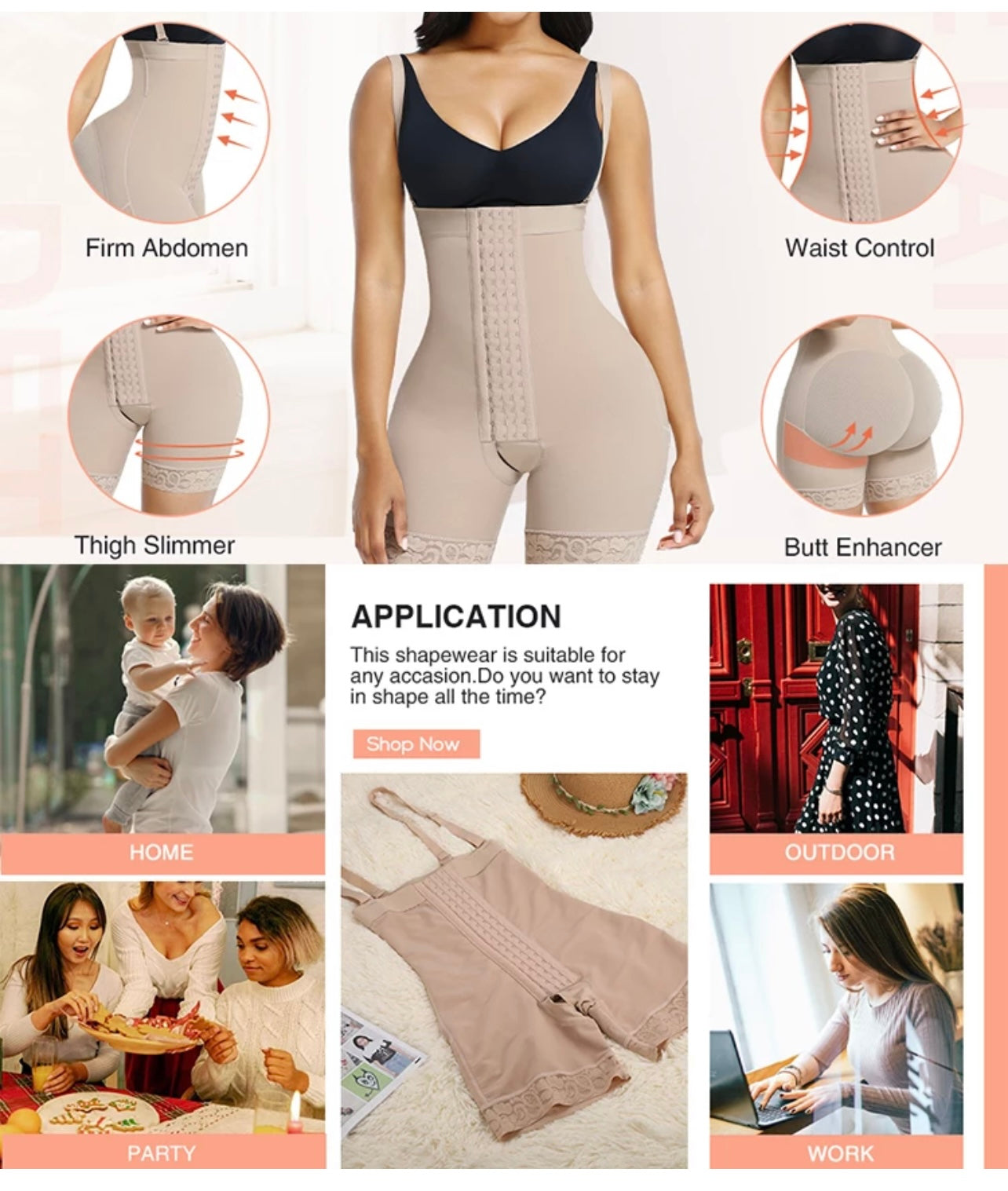 BODY SHAPER WITH HOOKS