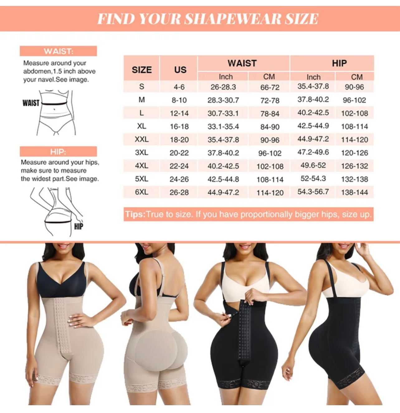 BODY SHAPER WITH HOOKS